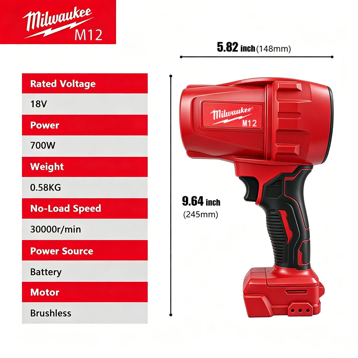 Milwaukee M12 Cordless Blower  - đánh giá và giá Milwaukee Drill M12 Fuel